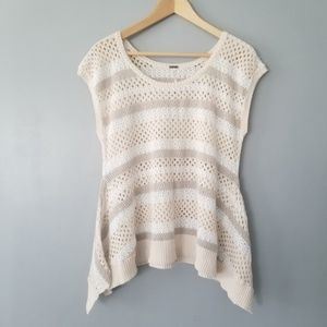 Free people Crochet Knit Peplum Sweater Vest
